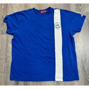 Puma T-Shirt Men's XL Blue Soccer Football‎ Italia #9 V Neck Italy Loose Shirt